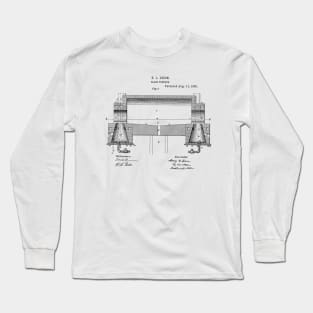 Glass Furnace Vintage Patent Hand Drawing Long Sleeve T-Shirt